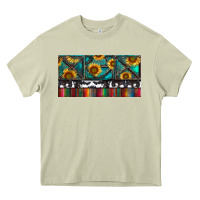 Mossy Rusty Sunflowers with Cowhide and Turquoise Heavy Core Tee - RanaPortraitStore
