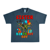Midnight Navy sister of the birthday boy t rex Urban Heavy Tee - Artiststas