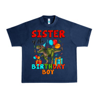 Navy sister of the birthday boy t rex Urban Heavy Tee - Artiststas