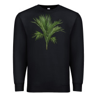 Black Botanical Majesty Palm Illustrations Premium Sweatshirt - LillyAllenDesigns