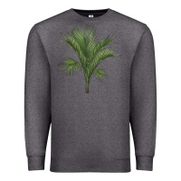 Charcoal Heather Botanical Majesty Palm Illustrations Premium Sweatshirt - LillyAllenDesigns