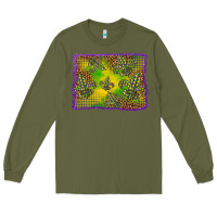 Army Green mardi gras background Long Sleeve Tee - BarkalooDesign