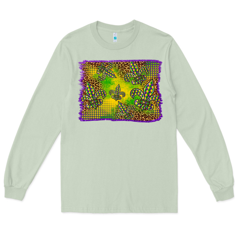 Mardi Gras Background Long Sleeve Tee by BarkalooDesign | Teevron