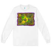 White mardi gras background Long Sleeve Tee - BarkalooDesign