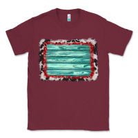 Burgundy cowhide bandana wood background Classic Tee - AdoDesignShop