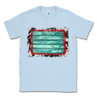 Dusty Blue cowhide bandana wood background Classic Tee - AdoDesignShop