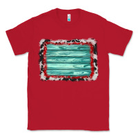 Red cowhide bandana wood background Classic Tee - AdoDesignShop