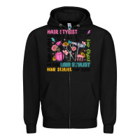 Black hair stylist typography Zipper Hoodie - MaliasSmallBusiness