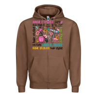 Chestnut hair stylist typography Zipper Hoodie - MaliasSmallBusiness