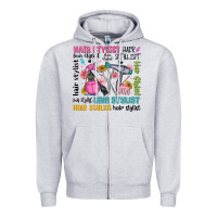 Heather Grey hair stylist typography Zipper Hoodie - MaliasSmallBusiness