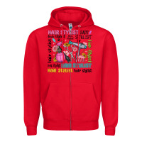 Red hair stylist typography Zipper Hoodie - MaliasSmallBusiness