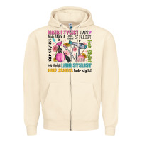 Sandshell hair stylist typography Zipper Hoodie - MaliasSmallBusiness