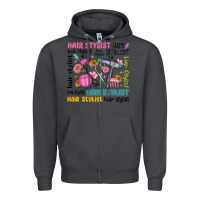 Smoke hair stylist typography Zipper Hoodie - MaliasSmallBusiness