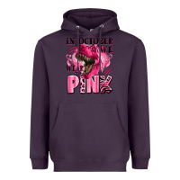 Plum in october we wear pink dinosaur Heavyweight Hoodie - LillyAllenDesigns