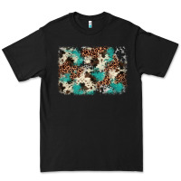 Black turquoise glitter cowhide background Premium Tee - BarkalooDesign