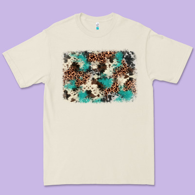 Turquoise Glitter Cowhide Background Premium Tee Designed By Barkaloodesign