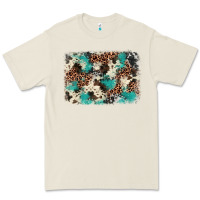 Bone turquoise glitter cowhide background Premium Tee - BarkalooDesign