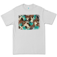 Dove Grey turquoise glitter cowhide background Premium Tee - BarkalooDesign