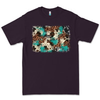 Plum turquoise glitter cowhide background Premium Tee - BarkalooDesign