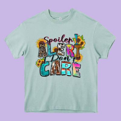 Spoiler Alert I Don't Care Heavy Core Tee Designed By Zillion Design Studio