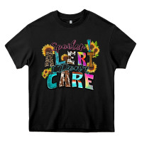Black spoiler alert i don't care Heavy Core Tee - Zillion Design Studio