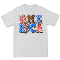 Dove Grey America with lightning bolt Premium Tee - texasbilliewilder