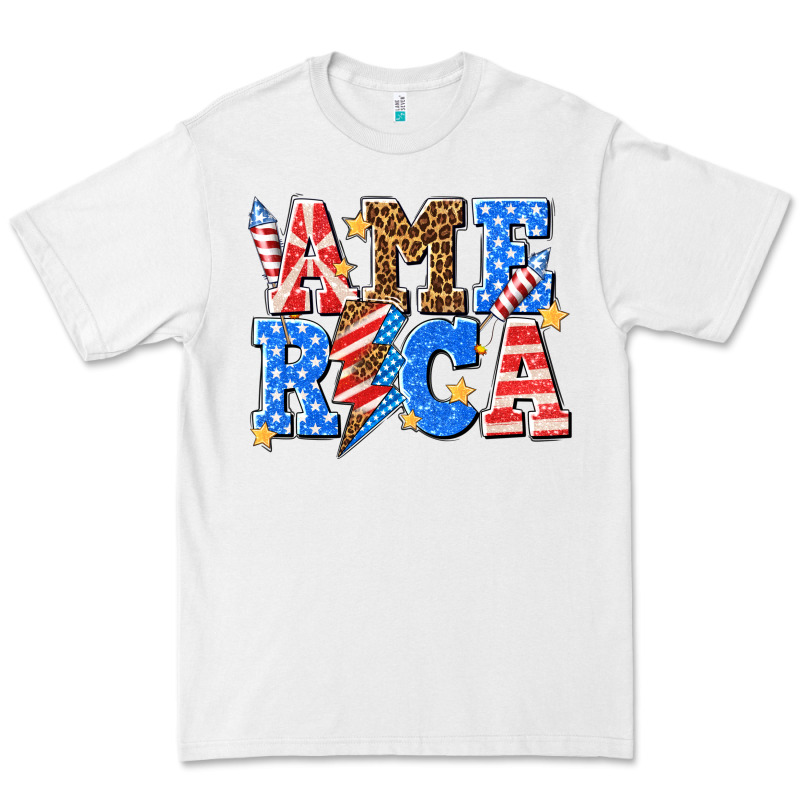 America With Lightning Bolt Premium Tee by texasbilliewilder | Teevron