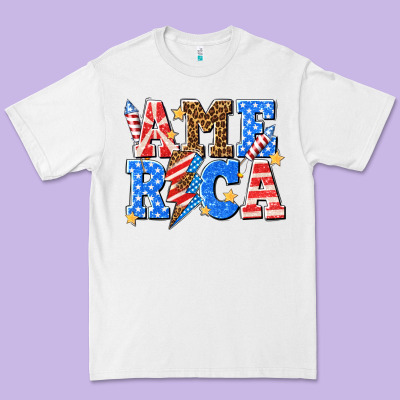 Premium Tee America with lightning bolt