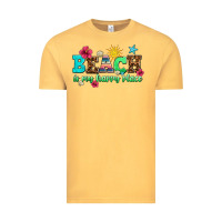 Vintage Mustard beach is my happy place Vintage Tee - AdoDesignShop