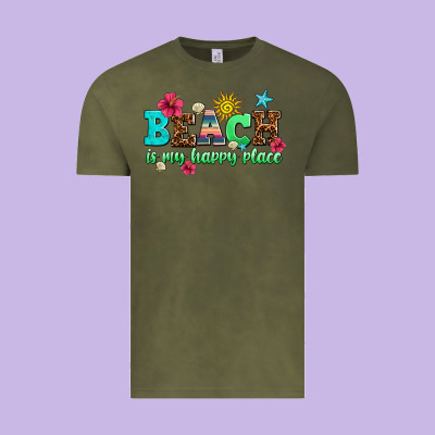 Beach Is My Happy Place Vintage Tee Designed By Adodesignshop