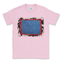 Bubblegum Pink cowhide bandana denim background Classic Tee - AdoDesignShop