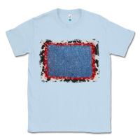 Dusty Blue cowhide bandana denim background Classic Tee - AdoDesignShop