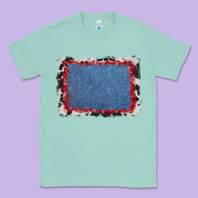 Cowhide Bandana Denim Background Classic Tee Designed By Adodesignshop
