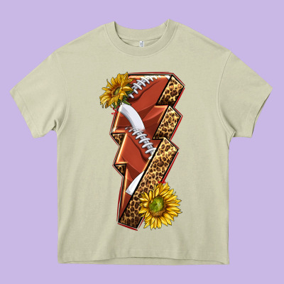 Sport Football  Lightning Bolt Heavy Core Tee Designed By Texasbilliewilder