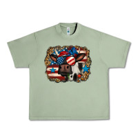 Oil Green 4th of july cow Urban Heavy Tee - Jasminsmagicworld