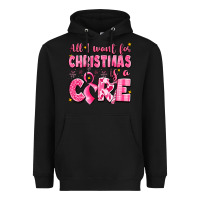 Black all i want for christmas is a cure breast cancer Heavyweight Hoodie - LillyAllenDesigns