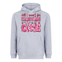 Heather Grey all i want for christmas is a cure breast cancer Heavyweight Hoodie - LillyAllenDesigns