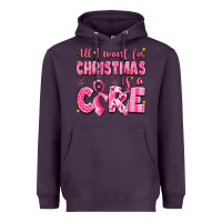 Plum all i want for christmas is a cure breast cancer Heavyweight Hoodie - LillyAllenDesigns