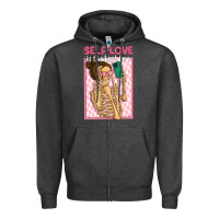 Charcoal Heather self love is the best love Zipper Hoodie - MaliasSmallBusiness