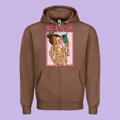 Self Love Is The Best Love Zipper Hoodie Designed By Maliassmallbusiness