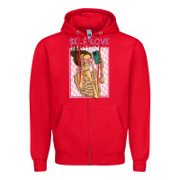 Red self love is the best love Zipper Hoodie - MaliasSmallBusiness