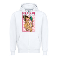 White self love is the best love Zipper Hoodie - MaliasSmallBusiness