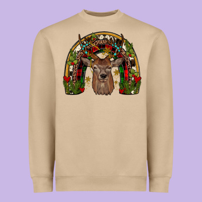 Deer Rainbow Heavyweight Sweatshirt Designed By Jahusdesignshop