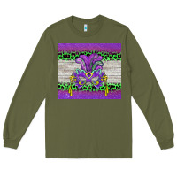 Army Green mardi gras  mask Long Sleeve Tee - BarkalooDesign