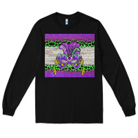 Black mardi gras  mask Long Sleeve Tee - BarkalooDesign