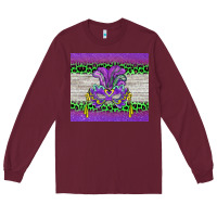 Burgundy mardi gras  mask Long Sleeve Tee - BarkalooDesign