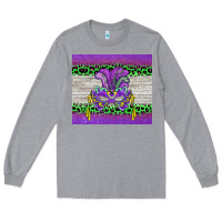 Heather Grey mardi gras  mask Long Sleeve Tee - BarkalooDesign