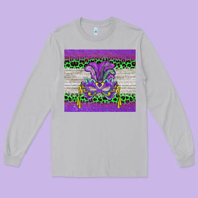 Mardi Gras  Mask Long Sleeve Tee Designed By Barkaloodesign