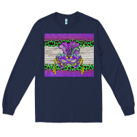 Navy mardi gras  mask Long Sleeve Tee - BarkalooDesign