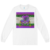 White mardi gras  mask Long Sleeve Tee - BarkalooDesign